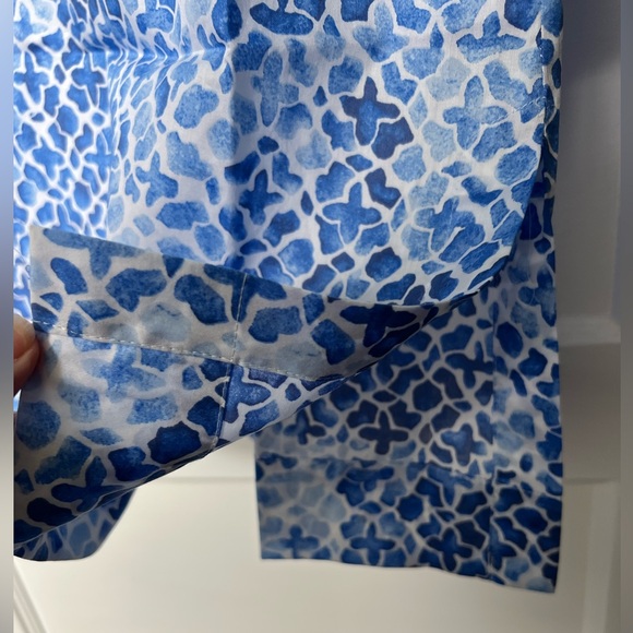 Oscar de la Renta Embroidered Caftan Tunic Dress Coverup Resort Blue Sleep Small - Picture 8 of 10